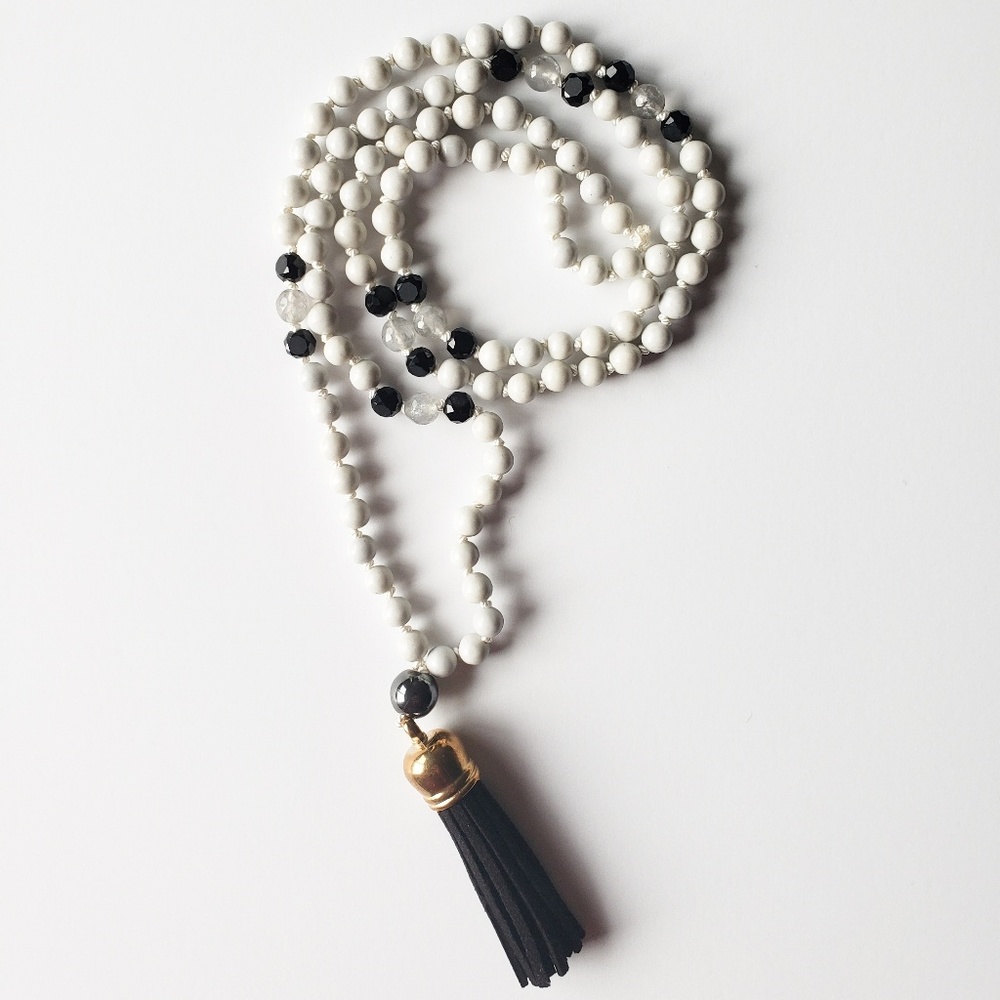 White Howlite Mala Necklace